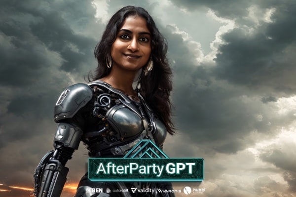 a person in a garment from a  AI photo booth