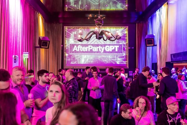 a group of people in a room