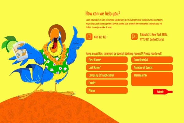 Parrot contact artwork